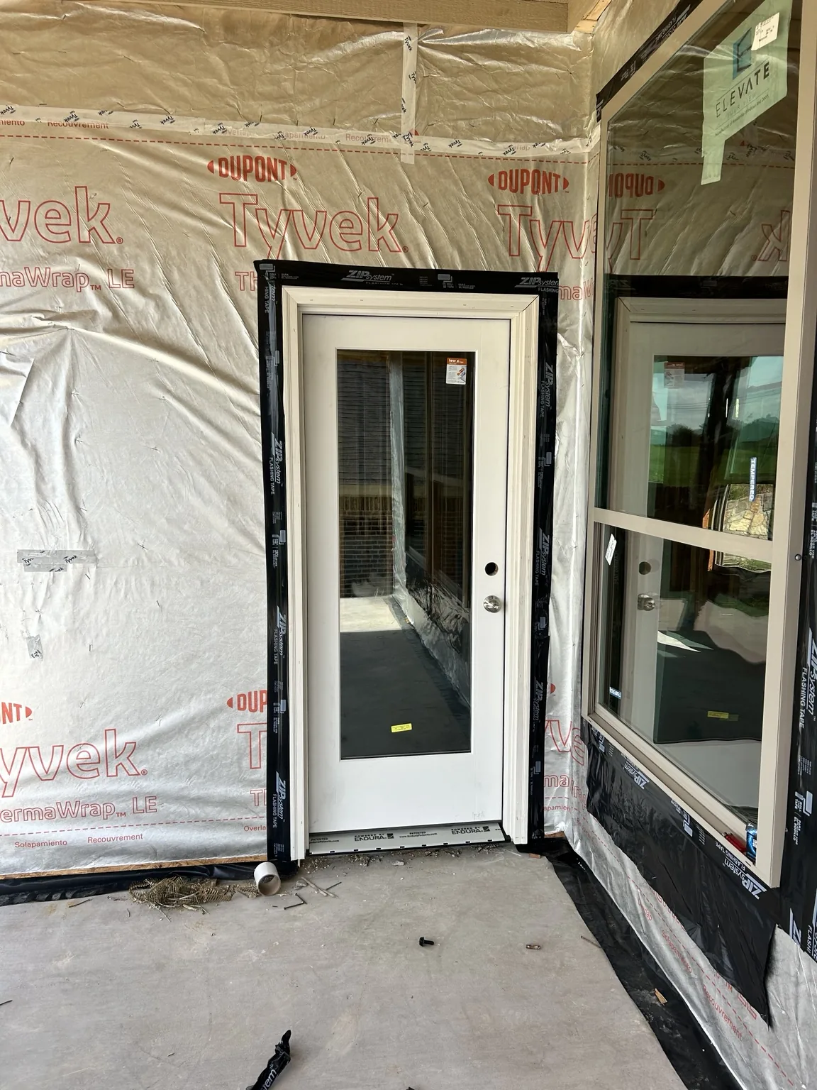Exterior glass door installation